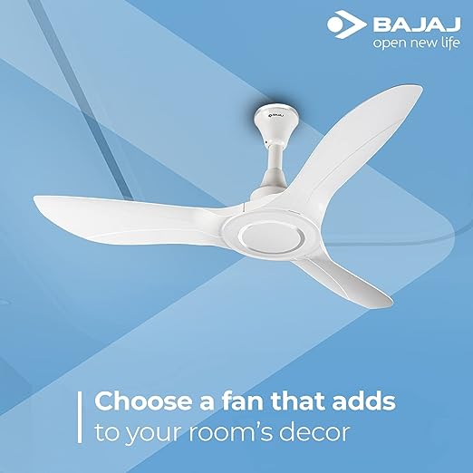 Bajaj Astor 1250mm White and Silver Chrome Ceiling Fan Bajaj Astor 1250mm White and Silver Chrome Ceiling Fan